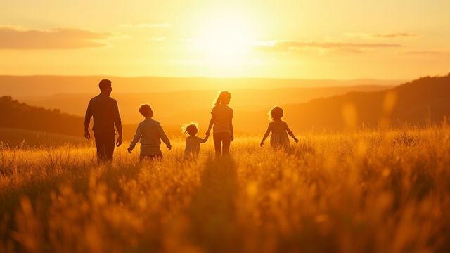 Famille dans un environnement naturel breton